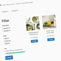 Advanced: Filter + horizontal menu